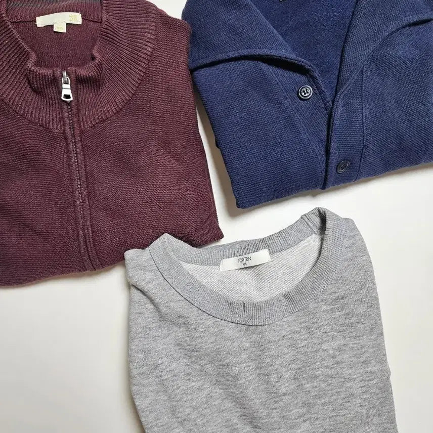 [BUNJANG] Men's Tops Bundle (3 pcs) - Size 105 / 105사이즈 남자 상의 3벌 일괄 (맨투맨,니트져지 등)