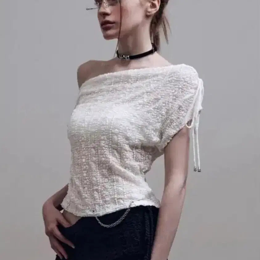 [BUNJANG] Hilda Lace Off-Shoulder Top / 힐다 레이스 오프숄더