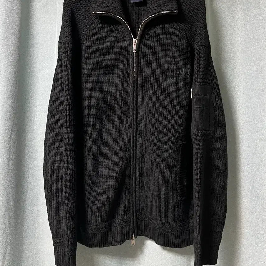 [BUNJANG] Juun.J 25FW MA-1 Pocket High Neck Zip-Up Cardigan - Black / [L] 준지 25FW MA-1 포켓 하이넥 집업 가디건 - 블랙