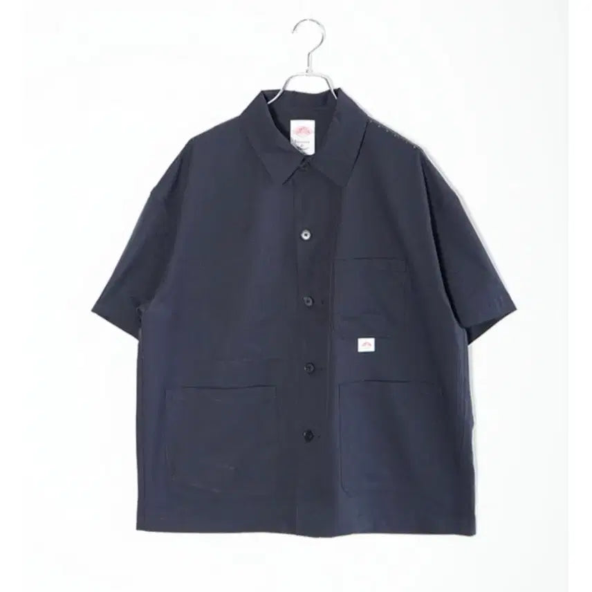 [BUNJANG] DANTON Ripstop Dot Air Short Sleeve Coverall Navy Shirt / 단톤 / 립스탑 닷에어 반소매 커버올 네이비 셔츠 / 42