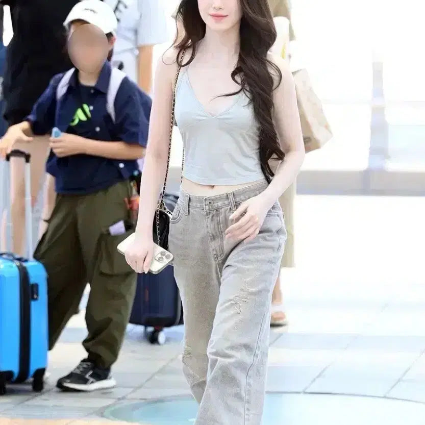 [BUNJANG] Langer Collect 25SS Cotton Flare Denim Pants (Soyeon's Wear) / 슈화 착용) 새제품 랑거 컬렉트 25SS 코튼 플레어 데님 팬츠