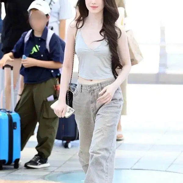 [BUNJANG] Langer Collect 25SS Cotton Flare Denim Pants (Soyeon's Wear) / 슈화 착용) 새제품 랑거 컬렉트 25SS 코튼 플레어 데님 팬츠