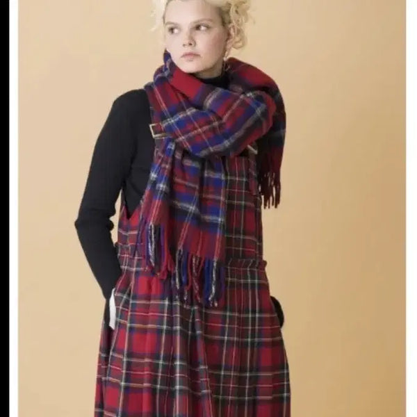 [BUNJANG] Jane Marple Velvet Check Strap Dress / Jane Marple 벨벳 체크 원피스