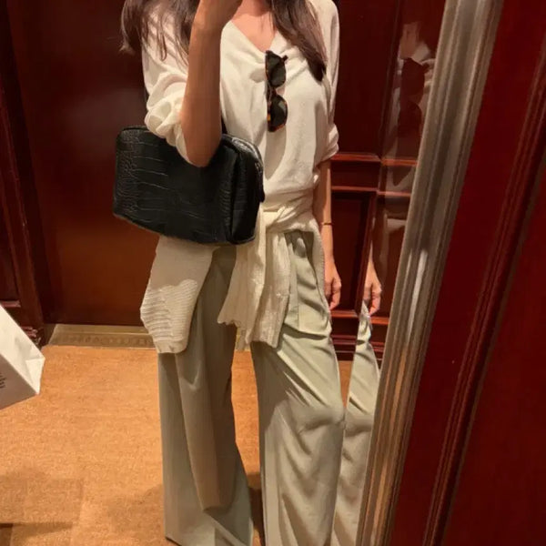 [BUNJANG] Remi Ern Pintuck Trouser Pants Mint / 르뮈 에른 핀턱 트라우저 팬츠 민트