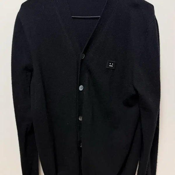 [BUNJANG] Acne Studios Face Logo Black Cardigan XL / 아크네 스튜디오 페이스 로고 블랙 가디건 (xl)