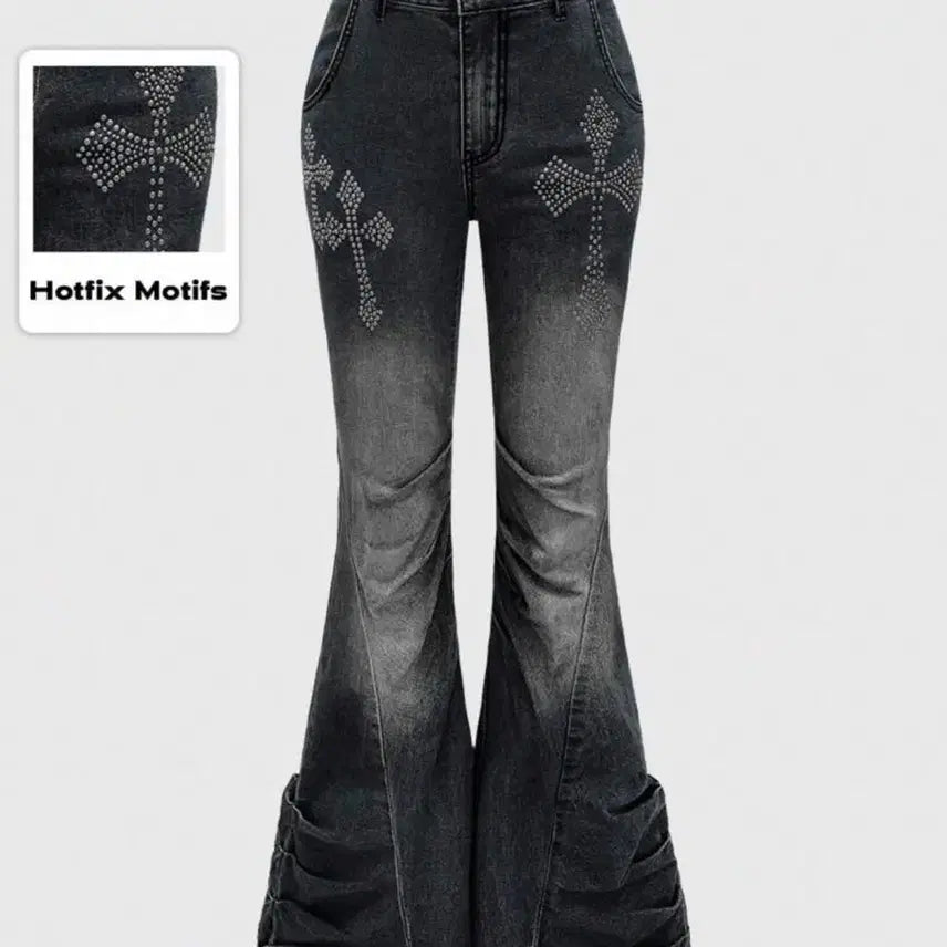 [BUNJANG] Gothic Punk Black Jeans / 고딕 펑크 청바지 흑청 래퍼여친 락시크 힙 지뢰계 멘헤라