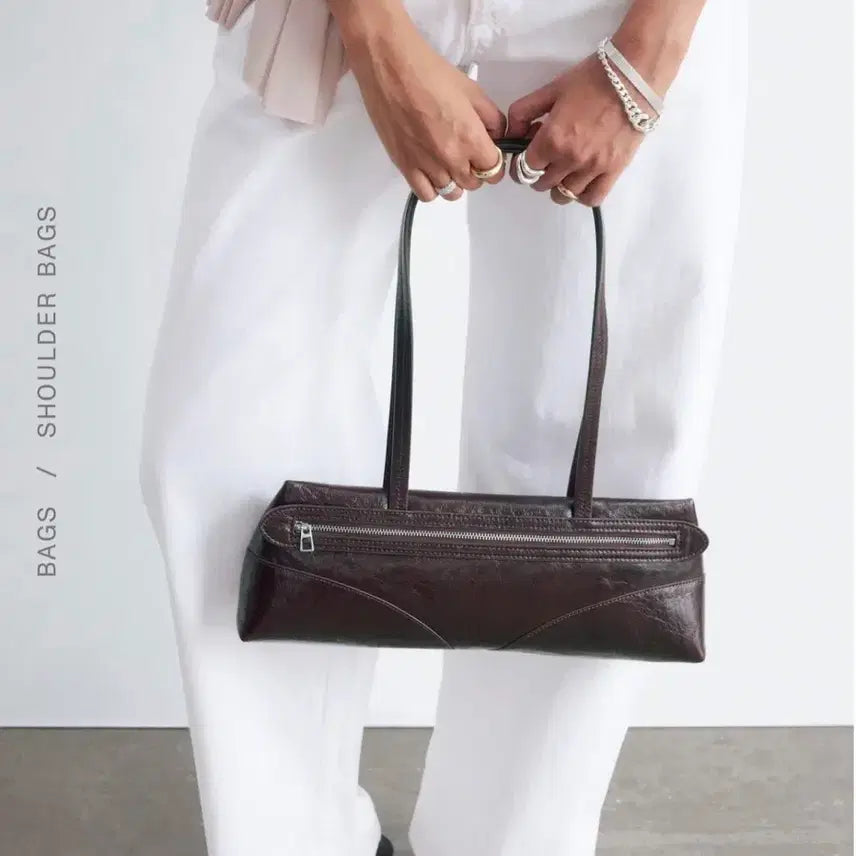 [BUNJANG] And Other Stories Leather Slim Shoulder Bag Brown / 앤아더스토리즈 가죽 슬림 숄더백 브라운 (새상품)