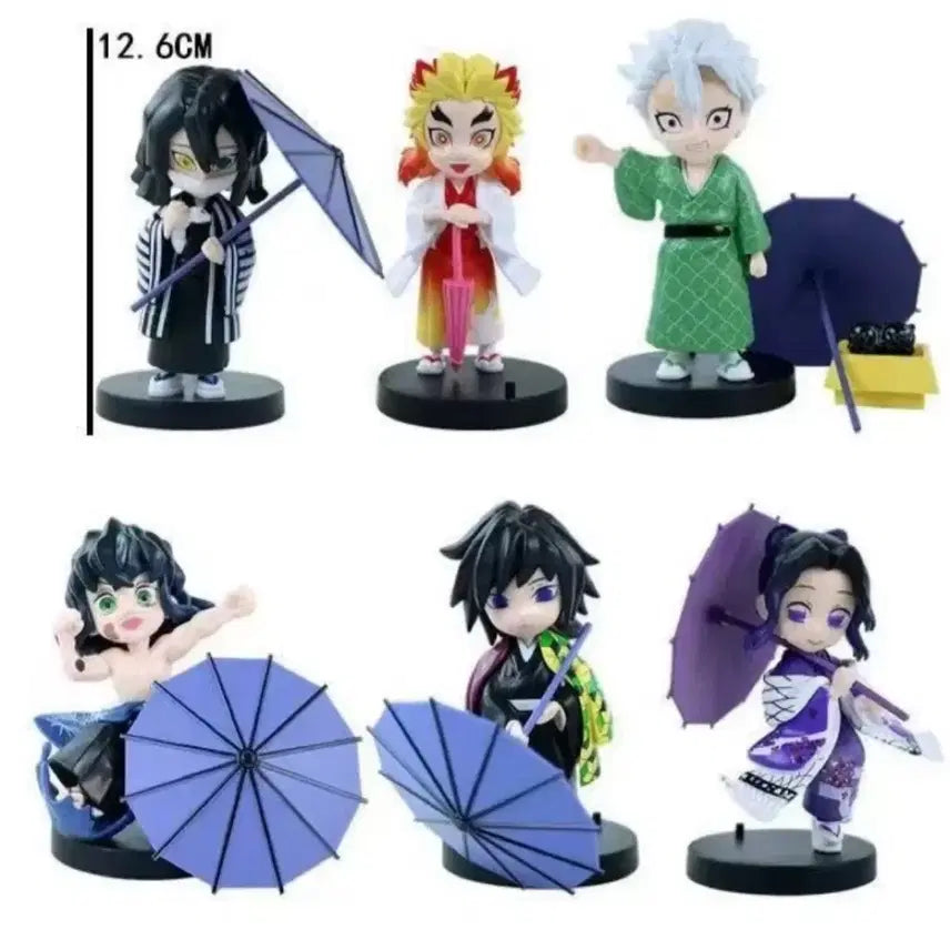 [BUNJANG] Demon Slayer Rainy Season Figures Set (6 Types, Sealed) / 귀멸의 칼날 장마 피규어 미개봉 6종 세트로 판매합니다.