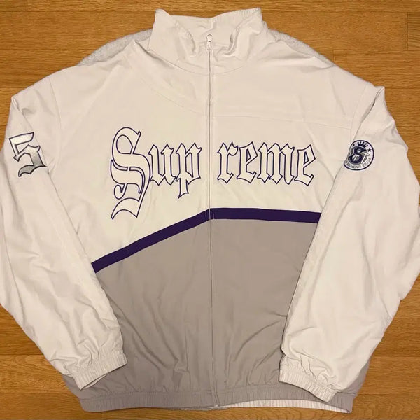 [BUNJANG] Supreme Old English Track Jacket White / [XL]슈프림 올드 잉글리쉬 트랙 자켓 화이트