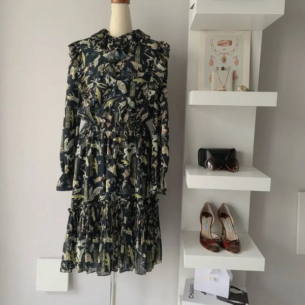 [BUNJANG] Ozsecon Pattern Frill Dress / 55 오즈세컨 패턴 프릴 원피스