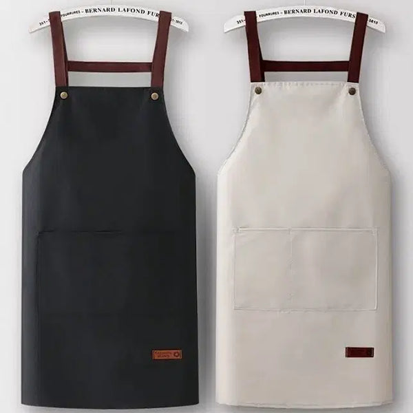 [BUNJANG] Waterproof Apron Set (Black/Ivory) / 방수앞치마 검정/아이보리  2개