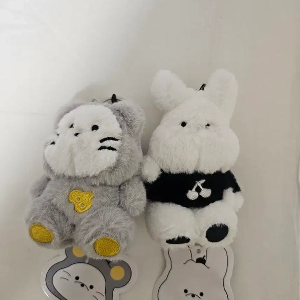 [BUNJANG] Plush Keychain Set (Mouse & Rabbit) / 봉제인형 키링 쥐 토끼