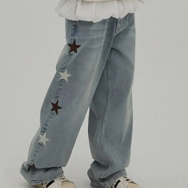 [BUNJANG] YK Star Denim Pants Yellow Washed Light Blue / 와이케이 스타 데님 팬츠 옐로우 워시드 라이트블루 2