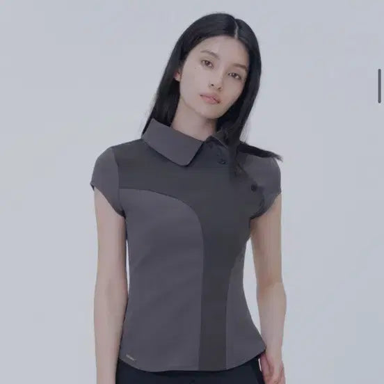 [BUNJANG] Seoul Diagonal Placket Layered Shirt CHARCOAL / (레이 픽) 미세키 서울 Diagonal placket layered shirt CHARCOAL