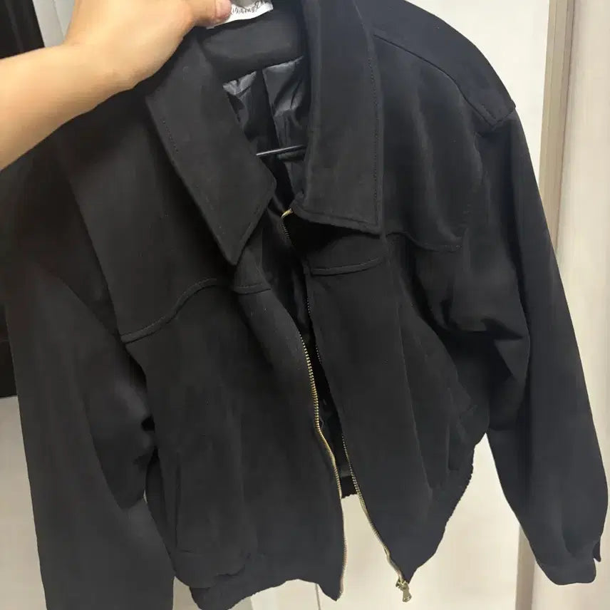 [BUNJANG] Suede Jacket Black / 스웨이드자켓 블랙