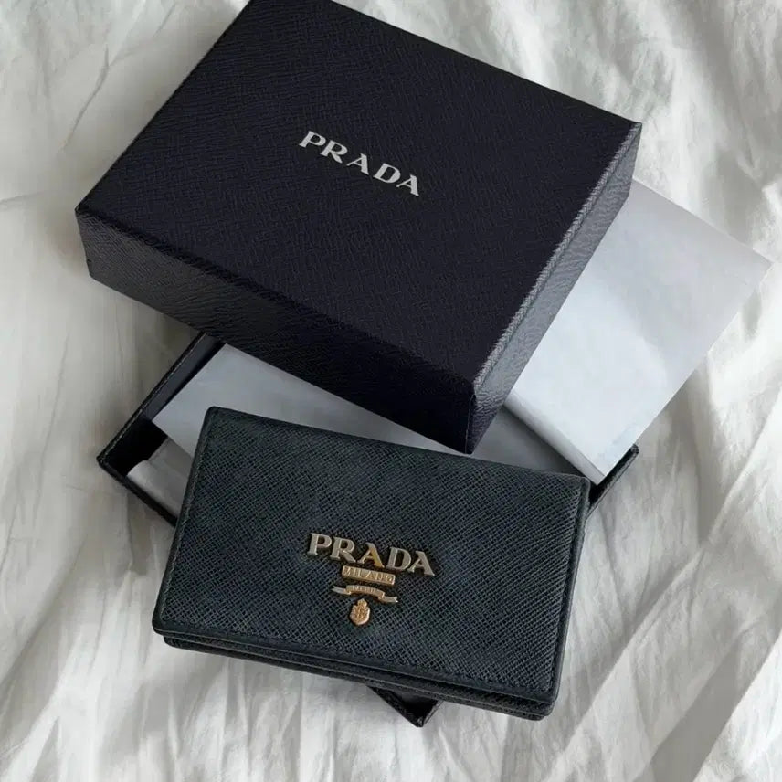 [BUNJANG] Prada Saffiano Card Holder Black / 프라다 사파이노 카드지갑