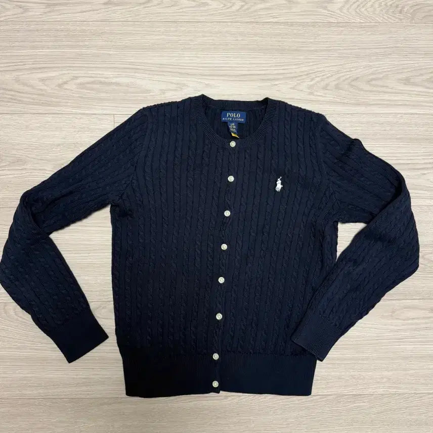 [BUNJANG] Polo Ralph Lauren Girls Cable Knit Cardigan Navy / 폴로 랄프로렌 케이블 니트 가디건 걸즈 네이비