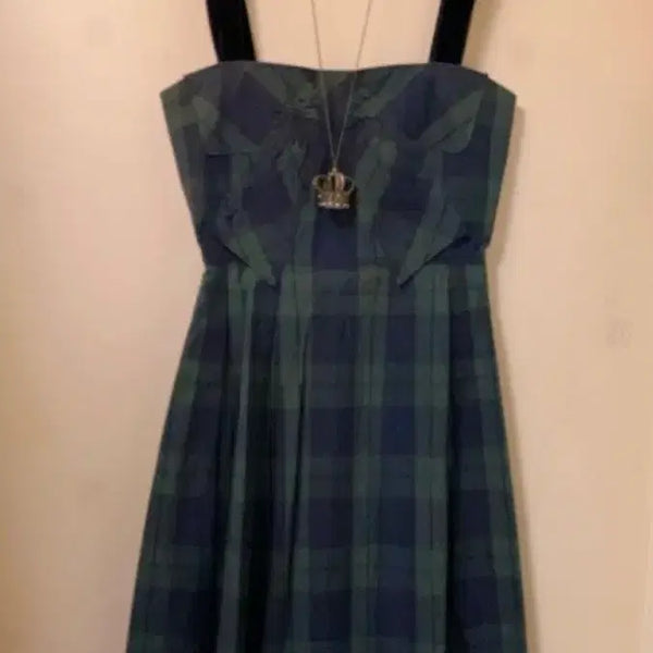 [BUNJANG] Jane Marple Velvet Check Dress / Jane Marple  벨벳 체크 원피스