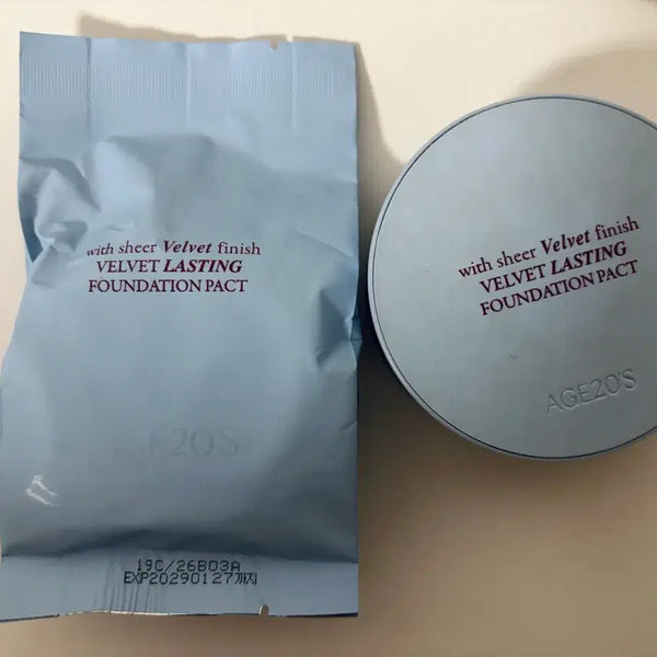 [BUNJANG] Age 20's Velvet Lasting Foundation Pact Refill with Case / 에이지투웨니스 벨벳 래스팅 파운데이션 팩트 19C 리필 본품 케이스