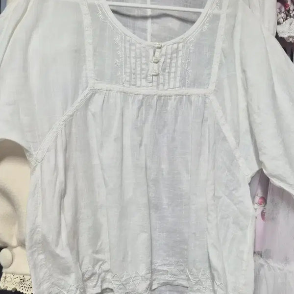 [BUNJANG] Vintage Mori Girl Embroidered Blouse / 빈티지 모리걸 블라우스 1