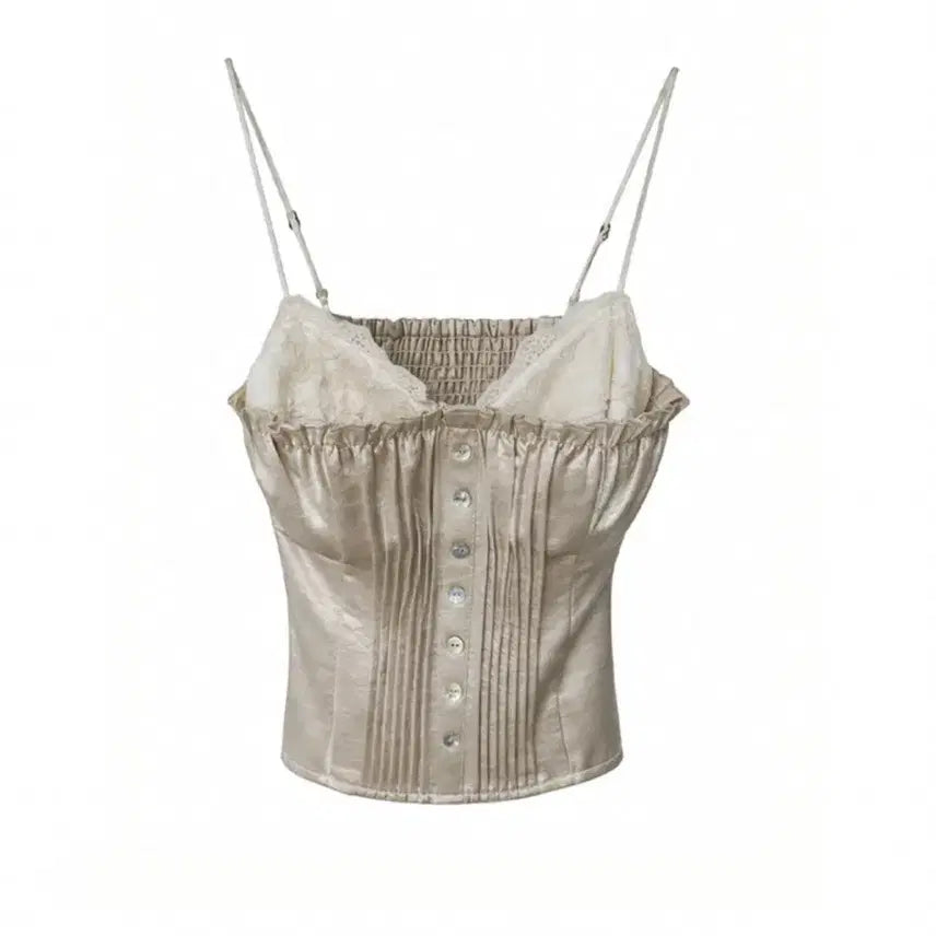 [BUNJANG] Chicwin Double Lace Satin Corset / 새상품) 시크윈 더블 레이스 새틴 코르셋