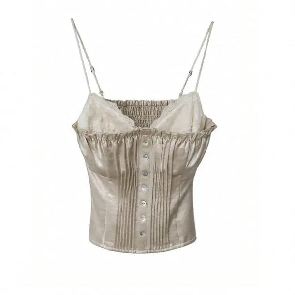 [BUNJANG] Chicwin Double Lace Satin Corset / 새상품) 시크윈 더블 레이스 새틴 코르셋