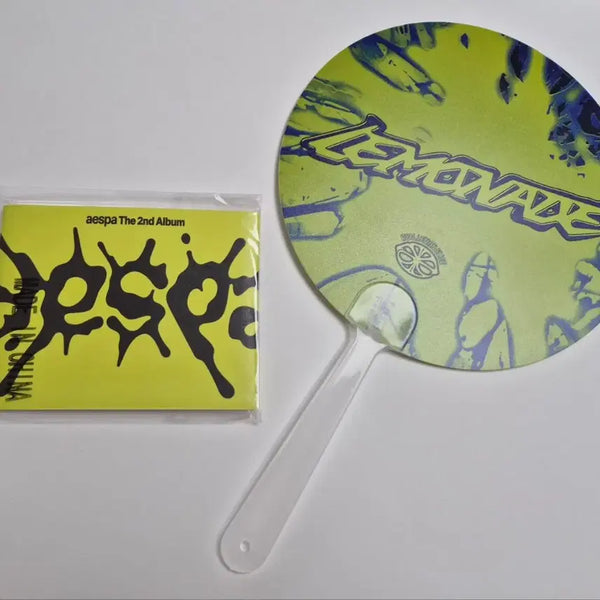 [BUNJANG] aespa Lemonade Pop-up Cup Holder + Fan Set / 에스파 aespa 레모네이드 팝업 컵홀더+부채 세트 양도