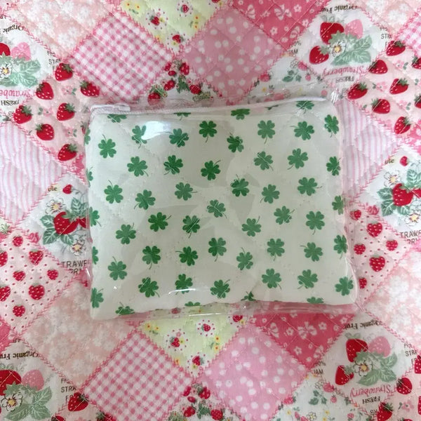[BUNJANG] Clover Pattern Mini Pouch / 행운 클로버 패턴 미니 파우치