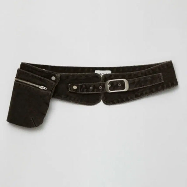 [BUNJANG] Aopt Pocket Denim Belt Bag - Brown / 아옵트 벨트백 POCKET DENIM BELT - BROWN