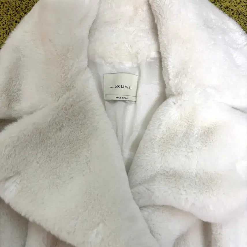 [BUNJANG] Anna Molinari White Fur Coat / [이태리] 안나몰리나리 화이트 퍼 코트 44