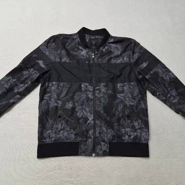 [BUNJANG] Guess Floral Bomber Windbreaker Jacket Black Size 105 / 게스 플로럴 봄버 바람막이 자켓 블랙 105