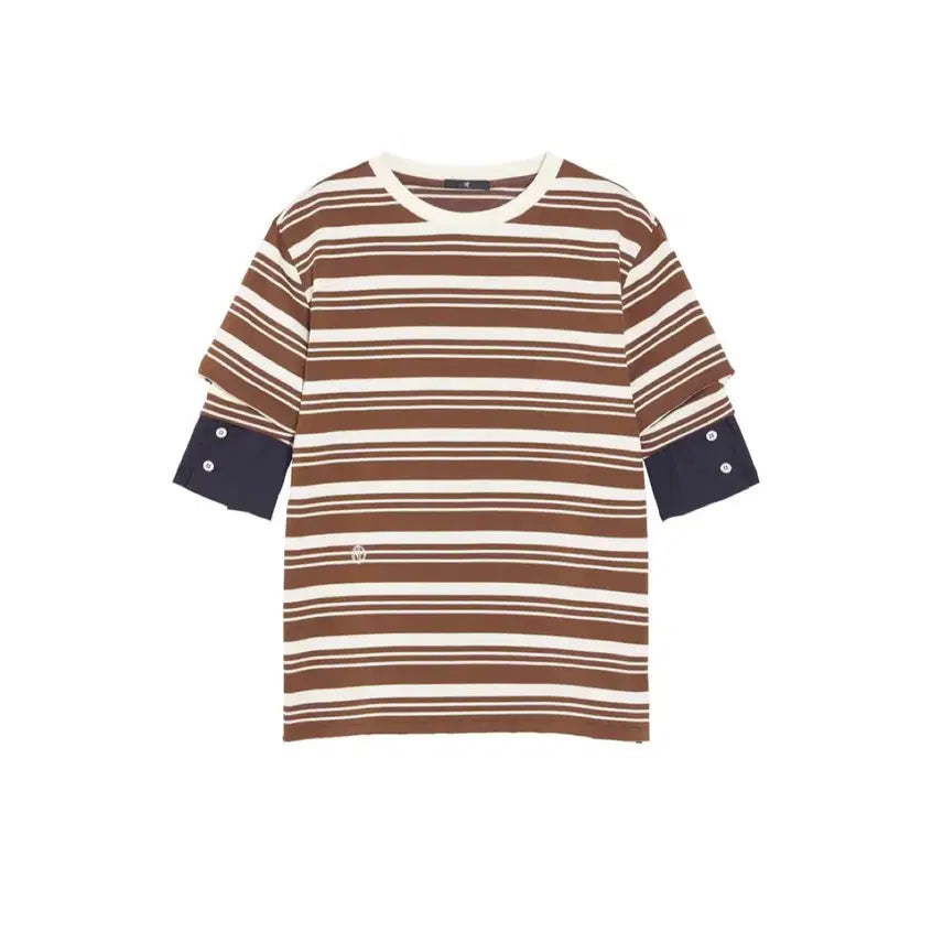 [BUNJANG] Number Project 417 Cuff Detail Stripe T-Shirt L / [L] 넘버프로젝트 417 커프 디테일 스트라이프 티셔츠