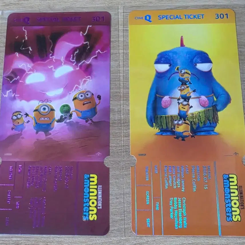 [BUNJANG] Minions & Monsters Specialty Ticket Set (1 Set) / 미니언즈 & 몬스터즈 스페셜티켓 1세트