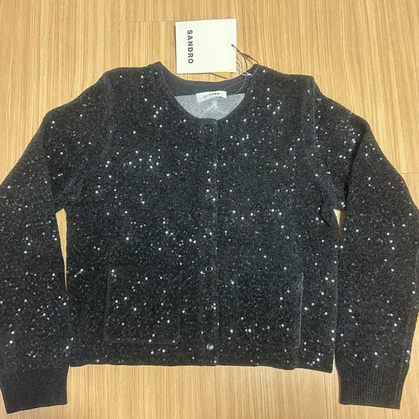 [BUNJANG] Sandro Sequin Knit Cardigan / 산드로 스팽글 니트