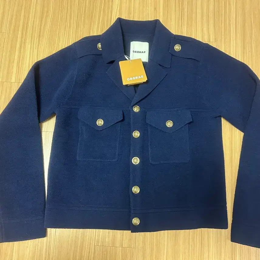 [BUNJANG] Sandro Navy Jacket Gold Button Embellished / 산드로 자켓