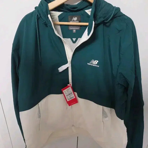 [BUNJANG] New Balance UNI Color Block Warm-up Jacket Green / 뉴발란스 UNI 컬러블록 웜업 자켓 L 바람막이 새상품 그린