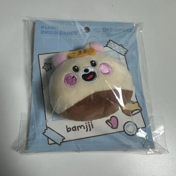 [BUNJANG] Dreamjiz Bamjji Plush Emoji Badge / Dreamjiz 밤찌 플러시 이모지 배지
