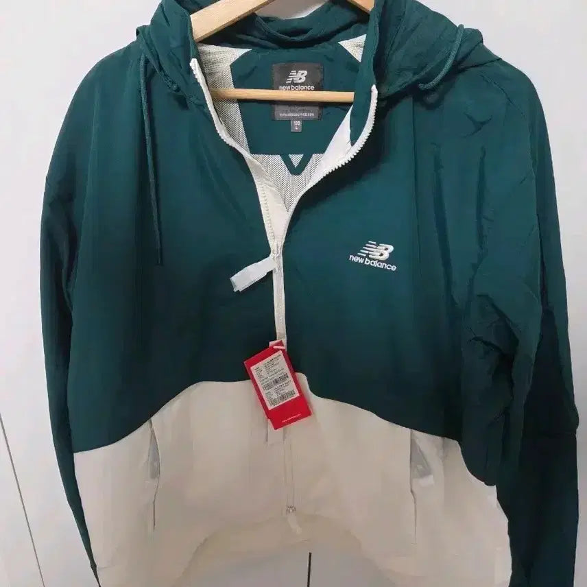 [BUNJANG] New Balance UNI Colorblock Warm-up Jacket XL Green / 뉴발란스 UNI 컬러블록 웜업 자켓 XL 바람막이 새상품 그린