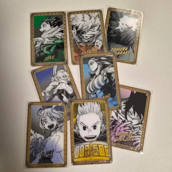 [BUNJANG] My Hero Academia Bakugo Midoriya Original Drawing Exhibition Gold Foil Clear Card Set / 히로아카 나히아 바쿠고미도리야 원화전 금박호일 클리어카드 일괄 정리