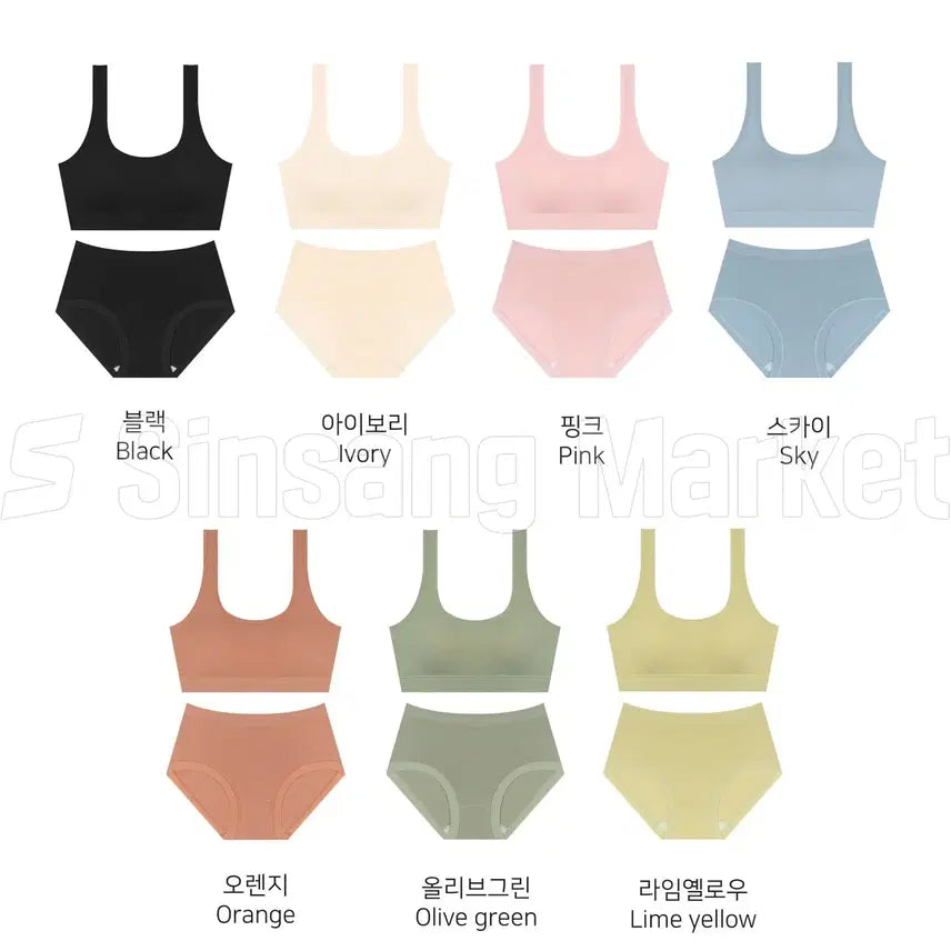 [BUNJANG] Women's Padded Bra and Panty Set, Plus Size, Wire-Free / [빠른발송] 뽕브라렛 빅사이즈 44-88 브라 팬티속옷 노와이어 브