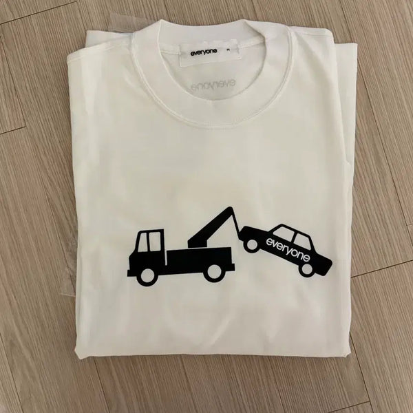 [BUNJANG] Everyone Wrecker Long Sleeve Tee Shirt (White) / Everyone 에브리원 wrecker long sleeve tee shirt (WHITE) -M
