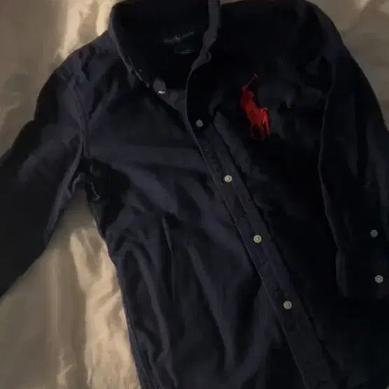 [BUNJANG] Polo Ralph Lauren Big Pony Navy Shirt (Kids' Size 7) / 폴로 빅포니 네이비 셔츠