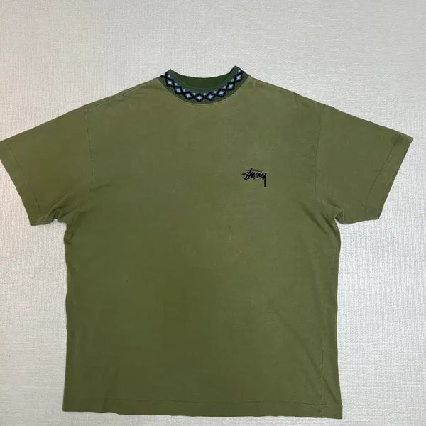 [BUNJANG] 80s Stussy Tom Tom Argyle Neck Trim T-Shirt Size S / 80s 스투시 톰톰 아가일 넥 트림 티셔츠 S사이즈