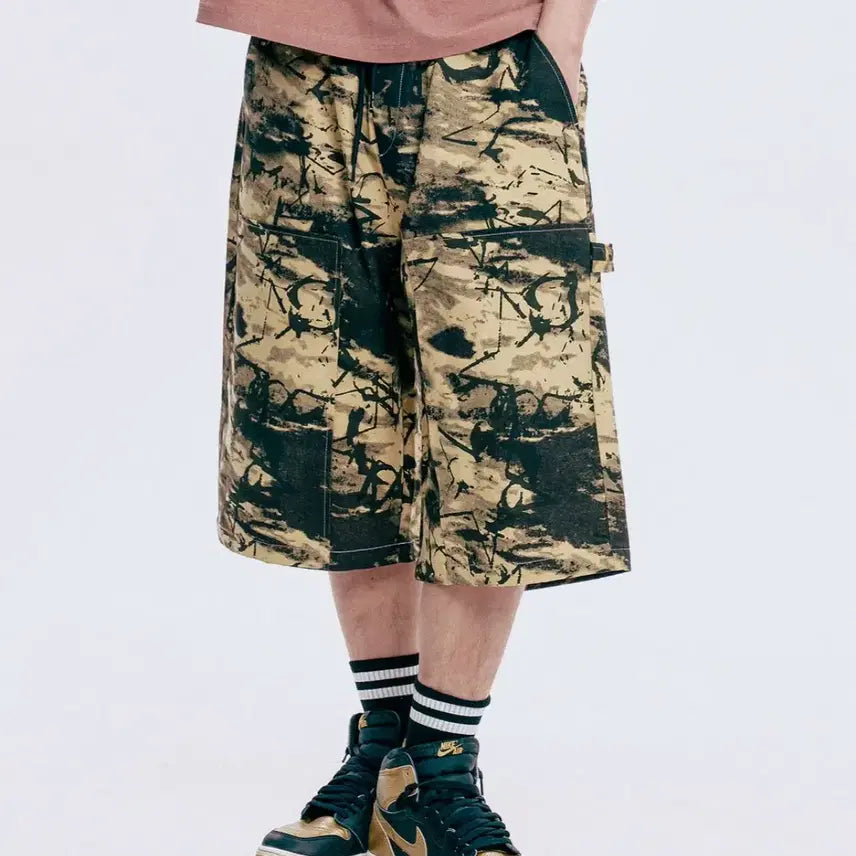 [BUNJANG] Wildrock Camo Bermuda Shorts L Size / 정가5.87 새거쿨거택포 핏, 디자인환상 카모 남자버뮤다(존멋)