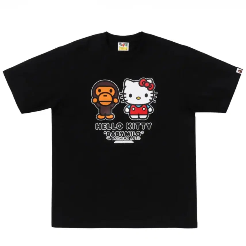 [BUNJANG] BAPE BABY MILO x Hello Kitty T-Shirt Black / 베이프 베이비 마일로 x 헬로 키티 티셔츠 블랙
