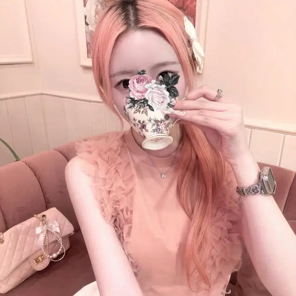 [BUNJANG] Snidel Coral Sleeveless Frill Tee / 스나이델 코랄 민소매 프릴티 스나계 양산형