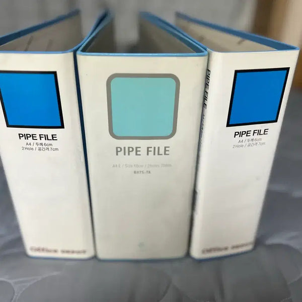 [BUNJANG] A4 Pipe File Binder Set (2-Hole, 6cm Thickness) / 파이프 파일 바인더 A4 2공 6cm 7cm 간격 3개세트