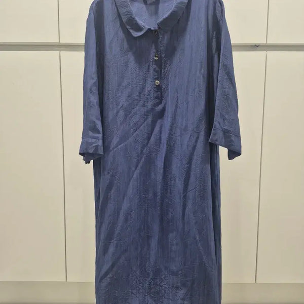 [BUNJANG] Punggi In-gyeon Navy Long Dress / 인견원피스