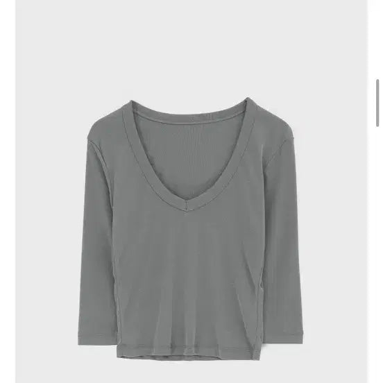 [BUNJANG] Black Up Compelli V-Neck 7-Sleeve Top Charcoal / 블랙업 콤펠리 브이넥 7부 차콜