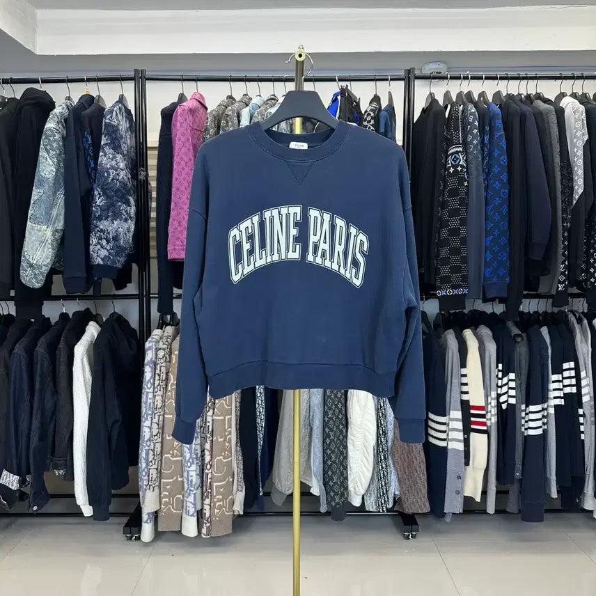 [BUNJANG] Celine Paris Sweatshirt Navy (XS) / (XS) 셀린느 파리스 여성 맨투맨 네이비